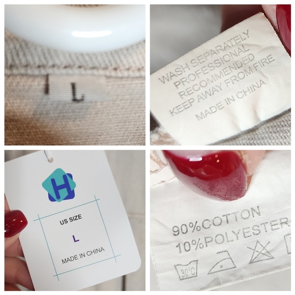 NWT HIMYTHE Beige Oversized Twill Denim Sequin Shacket Sparkle Large - Picture 17 of 17